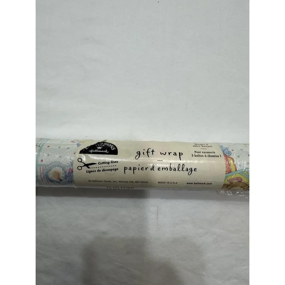 VINTAGE Hallmark Kids Baby Wrapping Paper‎ NEW ROLL 15 SQ FT